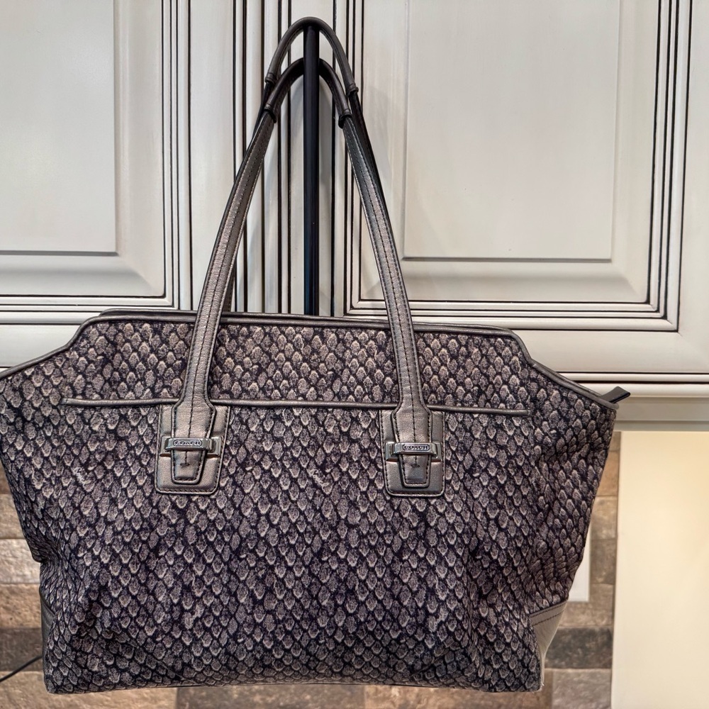 Coach Taylor Snake Print Alexis Carryall Handbag